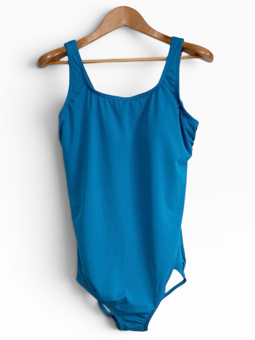 Lands’ End Tugless Mastectomy One Piece Swimsuit Blue Chlorine Resistant 16 NWT